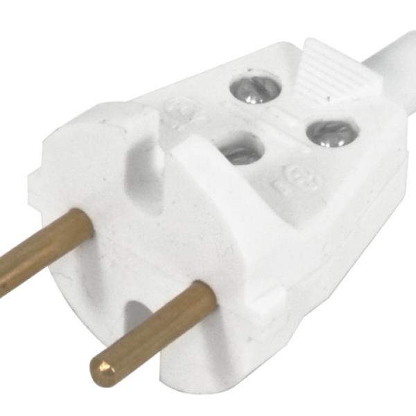 Вилка электрическая В6-001 без заземления, белая 10 А 84252