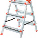 Лестница-стремянка стальная двухсторонняя 3 ступени Н=67,5см вес 4кг 65392