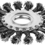 Щетка 100ммх22мм дисковая для УШМ, витая стальная проволока 0,5мм MIRAX 35140-100