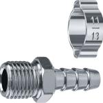 Переходник штуцер ″елочка″ 8 мм - 1/4″М Наруж.., с обжимным хомутом Зубр Профессионал 64924-1/4-08